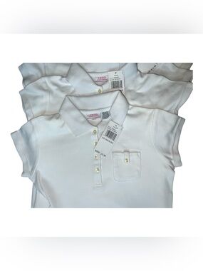 Girls School Uniform White Polo Shirts | Izod | NWT | Size Medium 8/10 | 4 Total